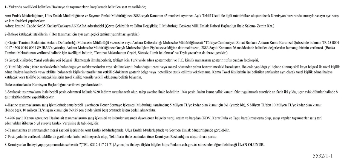 Milli Emlak Ankara'da üç ilçede 9 arsa satışa çıkardı!