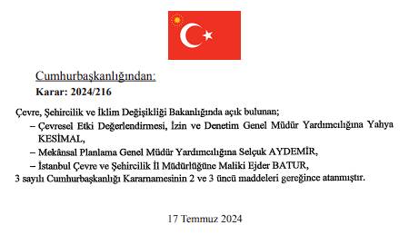 Çevre, Şehircilik ve İklim Değişikliği Bakanlığı üst düzey yöneticileri görevden alındı! İşte atanan yeni isimler...