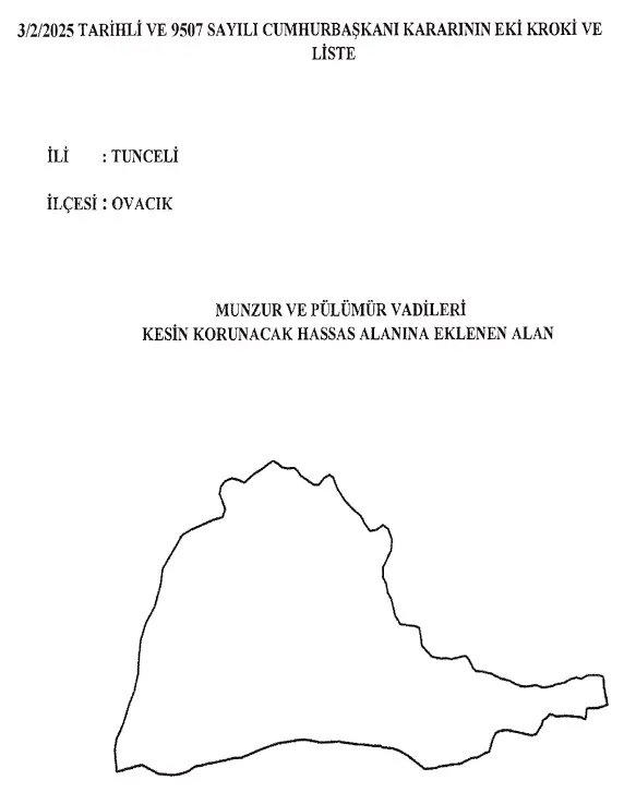 Munzur ve Pülümür vadisi için kritik karar