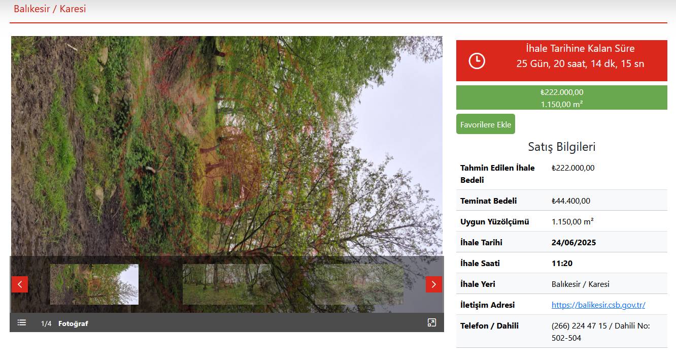 Milli Emlak 222 Bin TL'den arsa satışa çıkardı!