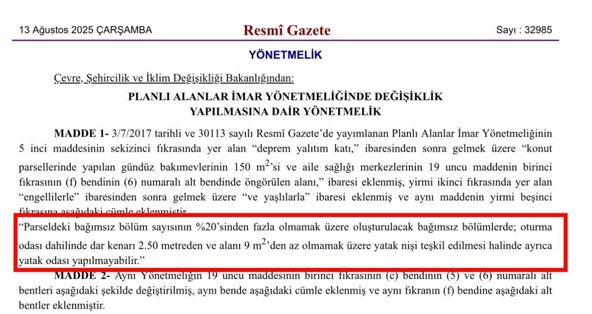 İnşaat sektörünü hareketlendirecek 1+0 stüdyo daire adımı