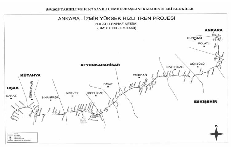 Ankara-İzmir demiryolu projesi için kamulaştırma başlatıldı