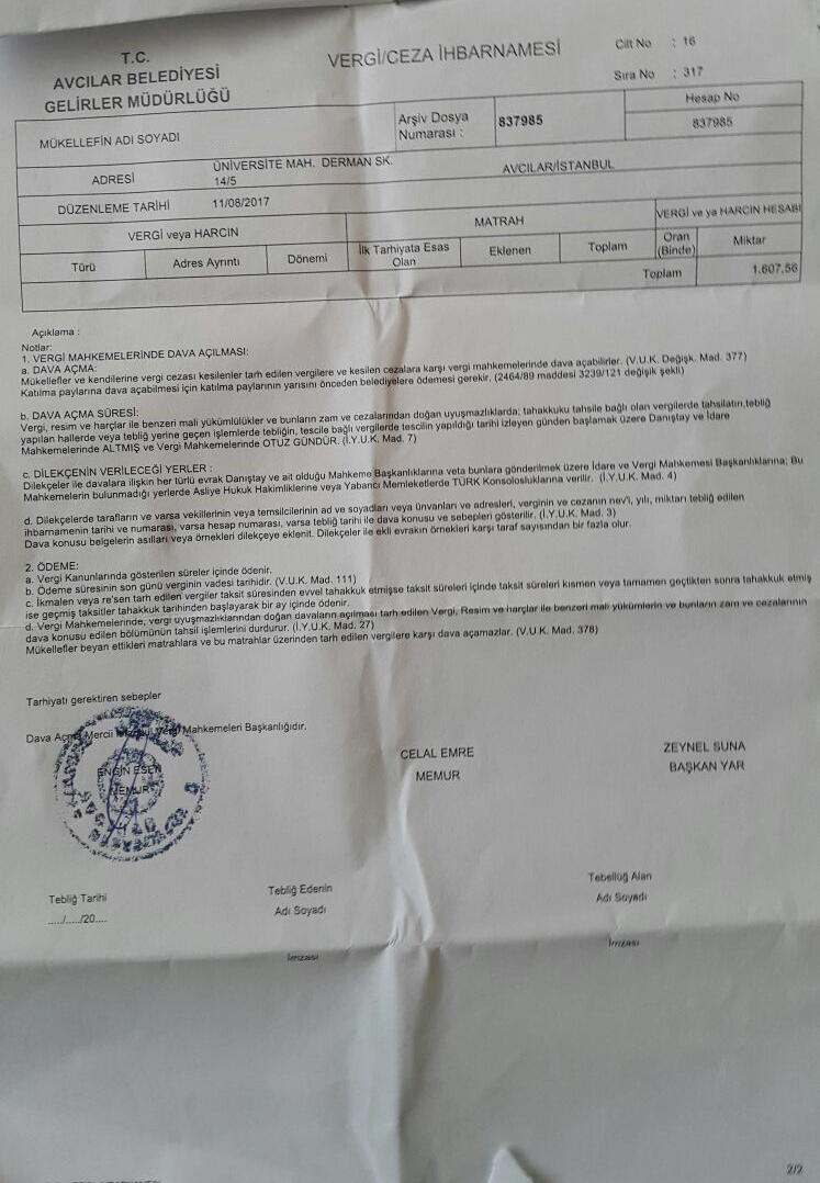 avcılar belediyesi kaldırım katkı payı