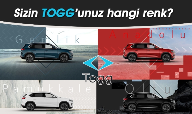 Rengarenk TOGG elektrikli otomobiller hayran bıraktı! Anadolu, Gemlik, Kula, Oltu, Pamukkale ve Kapadokya renkleri TOGG'da birleşti