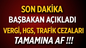 Birikmiş vergi cezalarının tamamına af! HGS Cezalarına af, trafik cezalarına af...
