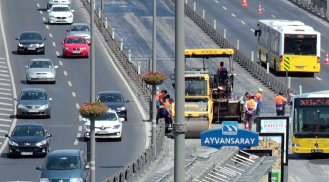 Haliç Köprüsü'ne sessiz asfalt döşeniyor