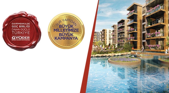 Sur Yapı 7 farklı projesinde 3190 konutu yüzde 25 peşinat, 0.70 kredi faizi ile 120 ay vadeyle satıyor