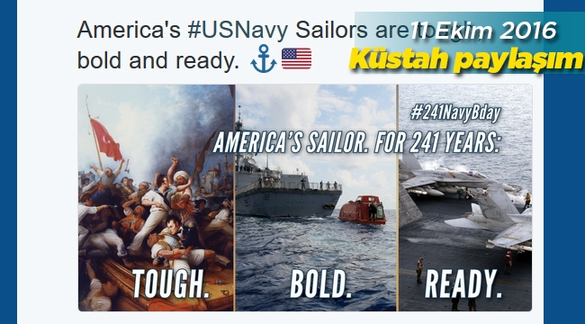 ABD donanmasının haçlı zihniyetini gösteren paylaşım
