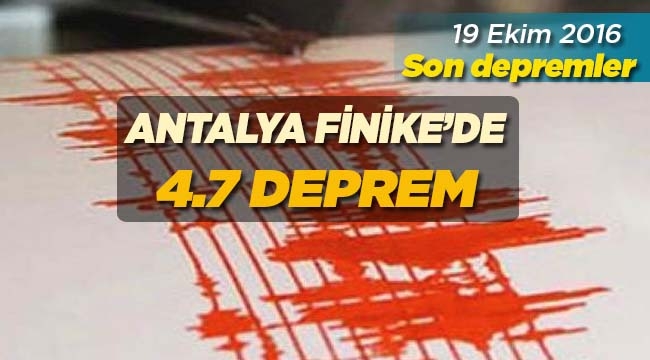 Akdeniz'de 4.7 büyüklüğünde deprem! Finike'de büyük deprem