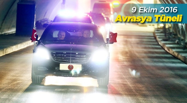 Avrasya Tüneli'nden ilk geçen araç Cumhurbaşkanlığı forslu Erdoğan'ın aracı oldu