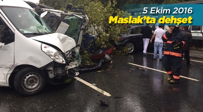 İstanbul Maslak'ta feci trafik kazası! Beton mikseri araçları biçti: 2 ölü, 7 yaralı