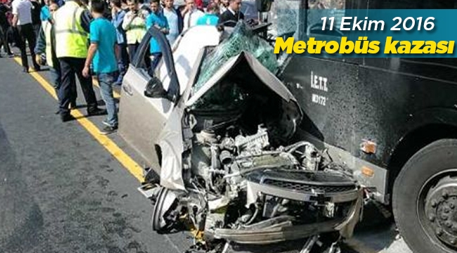 Metrobüs yolunda feci trafik kazası! Sefaköy'de metrobüsle kafa kafaya çarpıştı