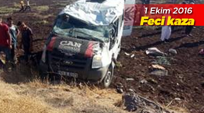 Servis minibüsü feci biçimde takla attı: 1 ölü 19 yaralı
