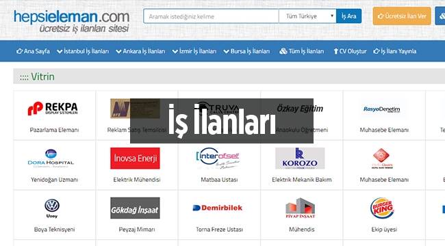 Güncel iş ilanları, eleman ilanları /// Hepsi Eleman son dakika nasıl iş ve eleman ilanları verilir