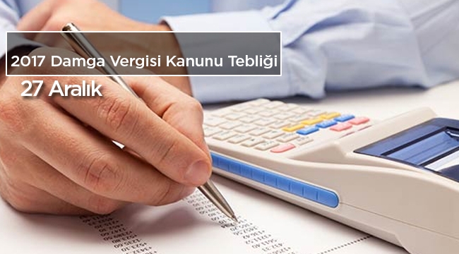 2017 Damga Vergisi değişikliği Resmi Gazete genel tebliği yayımlandı