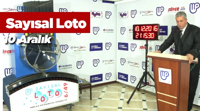 Sayısal Loto çekiliş sonuçları 10 Aralık 2016  - Milli Piyango Sayısal Loto devretti (1)