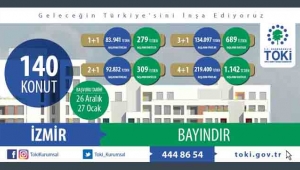 TOKİ İzmir Bayındır'da evler 83 Bin TL'ye ayda 279 lira taksitle satışa çıktı