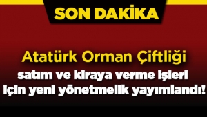 Atatürk Orman Çiftliği satım ve kiraya verme işleri için yeni yönetmelik Resmi Gazete'de