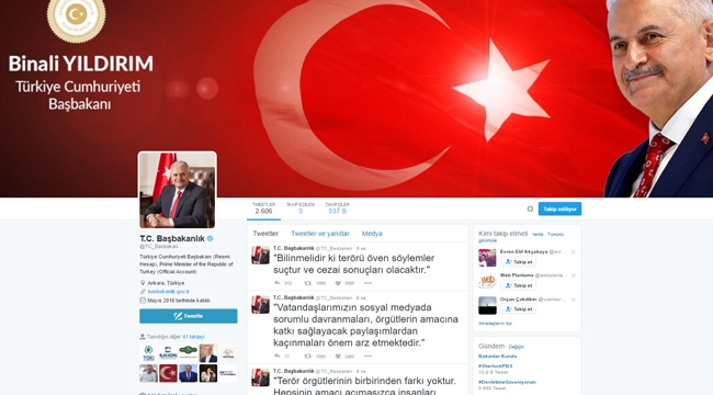 Son dakika: Başbakan Yıldırım sosyal medya paylaşımları hakkında uyardı