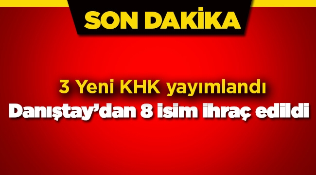 Son dakika: Danıştay'dan 8 kişi ihraç edildi