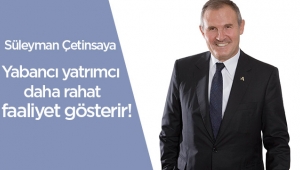 Süleyman Çetinsaya, 'Vatandaşlık hakkı ile yabancı yatırımcı daha rahat faaliyet gösterecek'