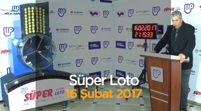 Süper Loto sonuçları 16 Şubat 2017 çekiliş sonuçları bir devir daha