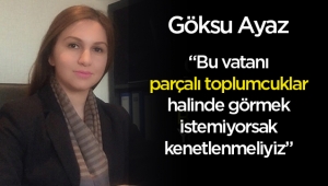 Uzman Psikolog Göksu Ayaz, 'Bu vatanı parçalı toplumcuklar halinde görmek istemiyorsak teröre karşı kenetlenme sağlamalıyız'