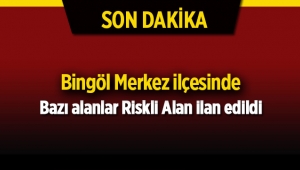 Bingöl Merkez ilçesinde bazı alanlar riskli alan ilan edildi