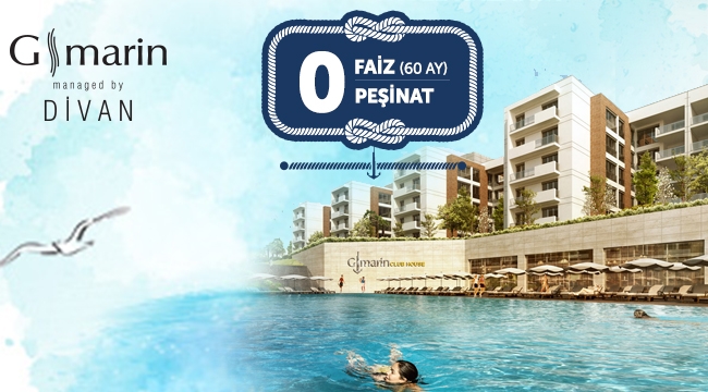 G Marin managed by Divan'da sıfır peşinatla hemen teslim evler