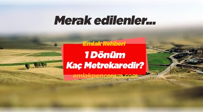 1 dönüm kaç metrekaredir?