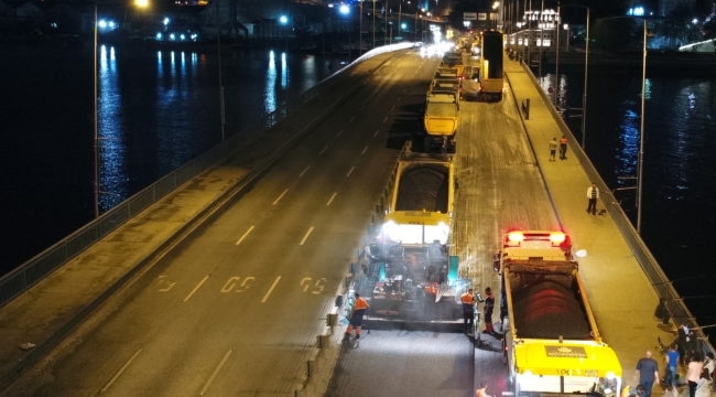 Unkapanı Atatürk Köprüsü üzerinde asfalt çalışması tamamlandı