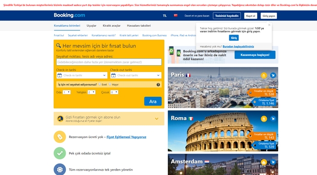 Booking.com Türkiye için olumlu mesajlar vermeye başladı