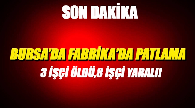 Son dakika haberi: Bursa'da fabrikada yaşanan korkunç patlama! 5 işçi öldü, 8 işçi yaralı...