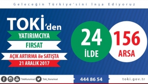 24 ilde 156 adet arsa TOKİ`den satışa çıkıyor