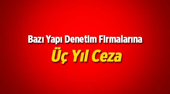 Bazı yapı denetim firmalarına üç yıl ceza