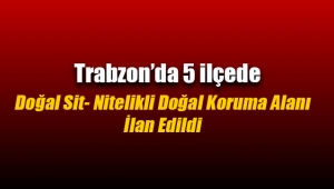 Trabzon'da 5 ilçede Doğal Sit- Nitelikli Doğal Koruma Alanı ilan edildi