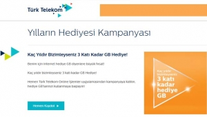 Türk Telekom Yılların Hediyesi Kampanyası ile `bedava internet`