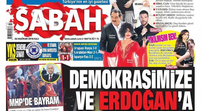 Sabah gazetesi oku 26 Haziran 2018 - Gazeteler, gazete manşetleri Sabah