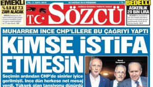 Sözcü gazetesi manşetleri 28 Haziran Sözcü oku