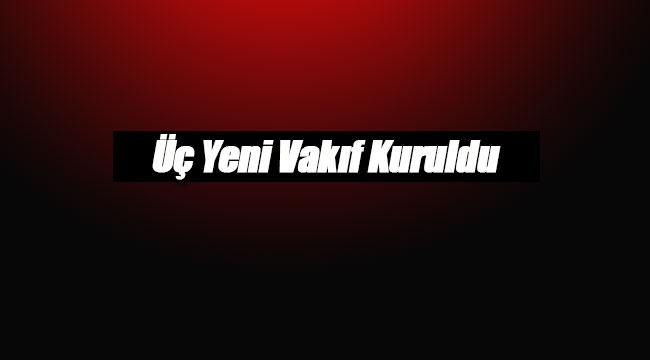 Üç yeni Vakıf kuruldu