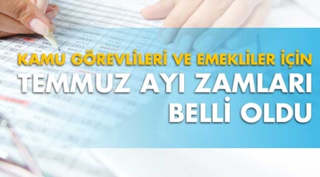 Kamuda çalışanların aldıkları net maaşlar Temmuz 2018