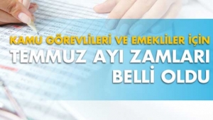 Kamuda çalışanların aldıkları net maaşlar Temmuz 2018