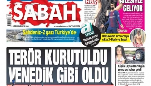 Sabah gazetesi 1. sayfa manşetleri 3 Temmuz Sabah gazeteler