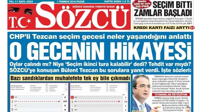 Sözcü oku 1 Temmuz 2018 Sözcü gazetesi! Gazeteler
