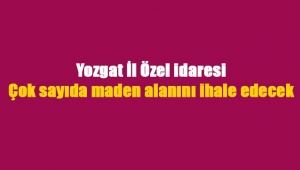 Yozgat'da maden sahaları ihale edilecek