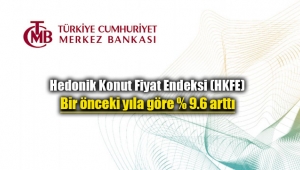 Hedonik Konut Fiyatları Haziran'da yüzde 9.6 arttı