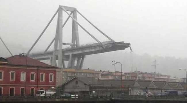 İtalya'da köprü faciası! Otoyol köprüsü böyle çöktü...