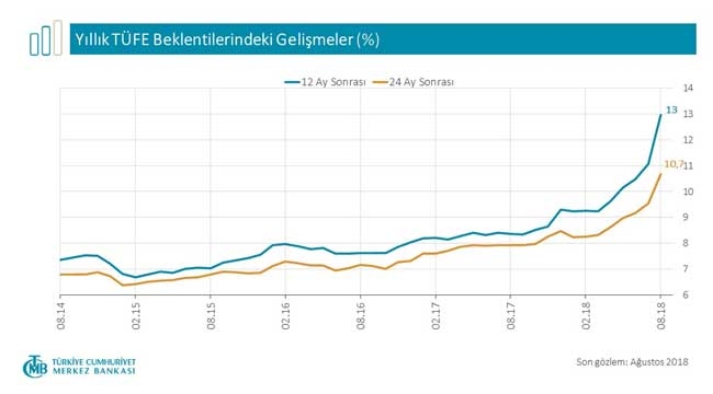 Merkez Bankası Enflasyon Beklentisi yüzde 10,7