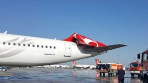 THY yolcu uçağına çarpınca Apron karıştı