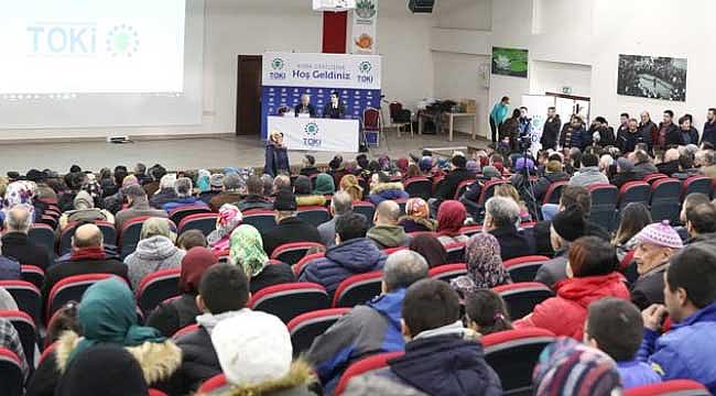 Mudurnu TOKi konutlarında kura sonuçları yapılan çekilişle açıklandı